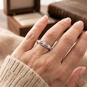 Simulated Diamond Ring in Sterling Silver (Size 7.0)