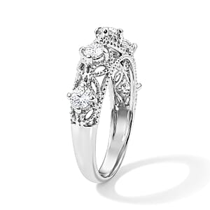 Simulated Diamond Ring in Sterling Silver (Size 7.0)