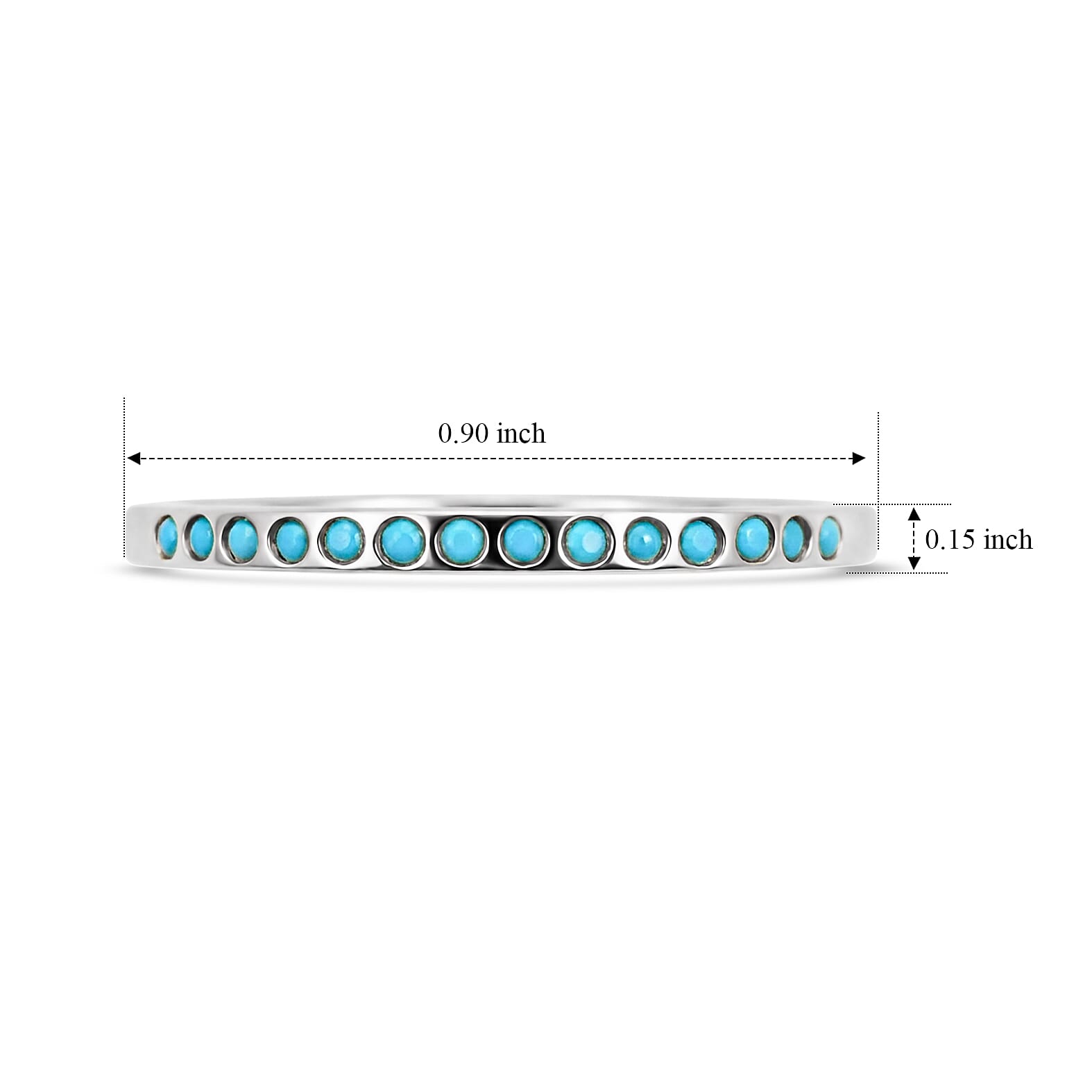 Turquoise 0.10 ctw Ring in Sterling Silver (Size 8.0)