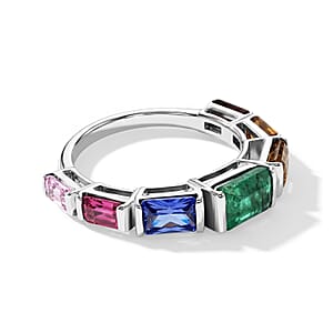 Multi Gemstone 2.90 ctw Ring in Sterling Silver (Size 8.0)