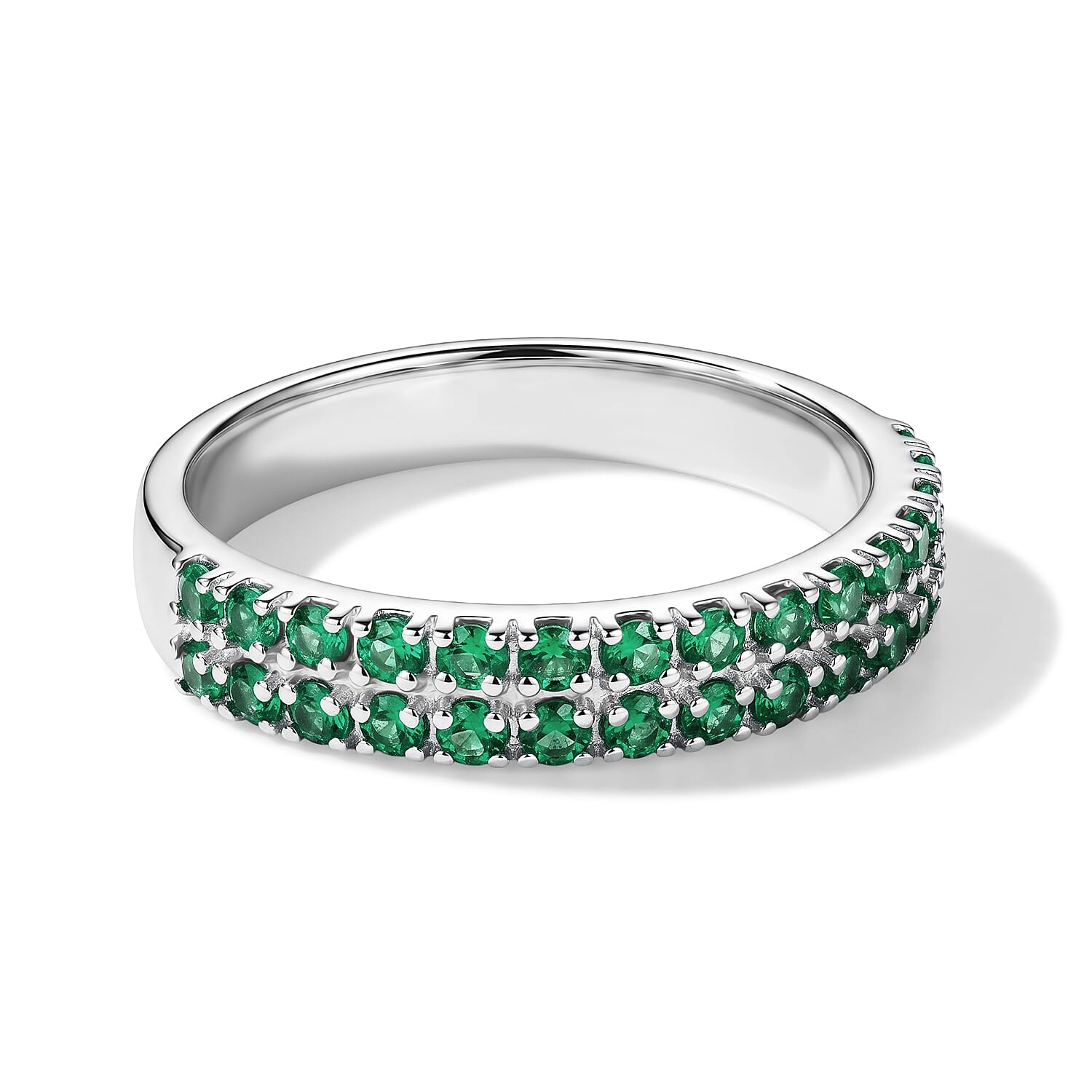 Kagem Zambian Emerald 0.25 ctw Ring in Sterling Silver (Size 8.0)