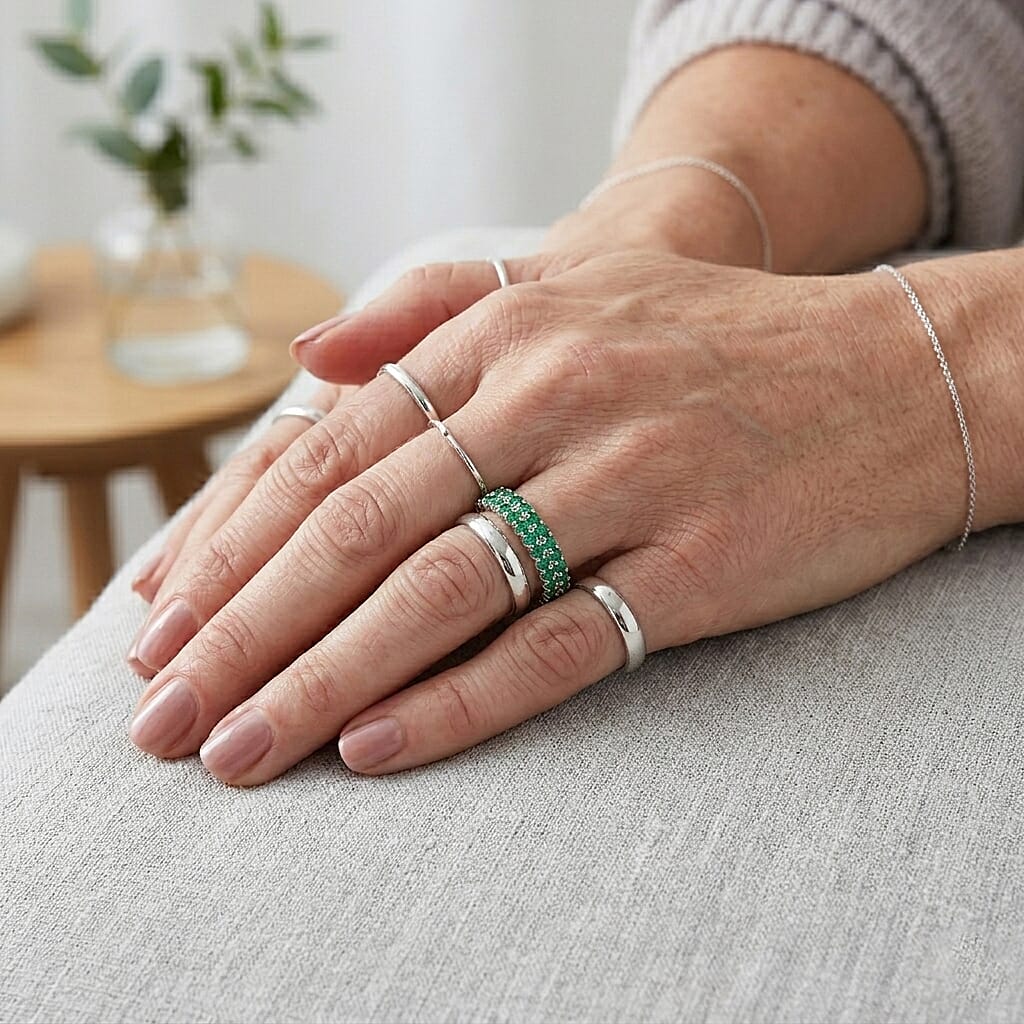 Kagem Zambian Emerald 0.25 ctw Ring in Sterling Silver (Size 8.0)