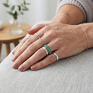 Kagem Zambian Emerald 0.25 ctw Ring in Sterling Silver (Size 8.0)