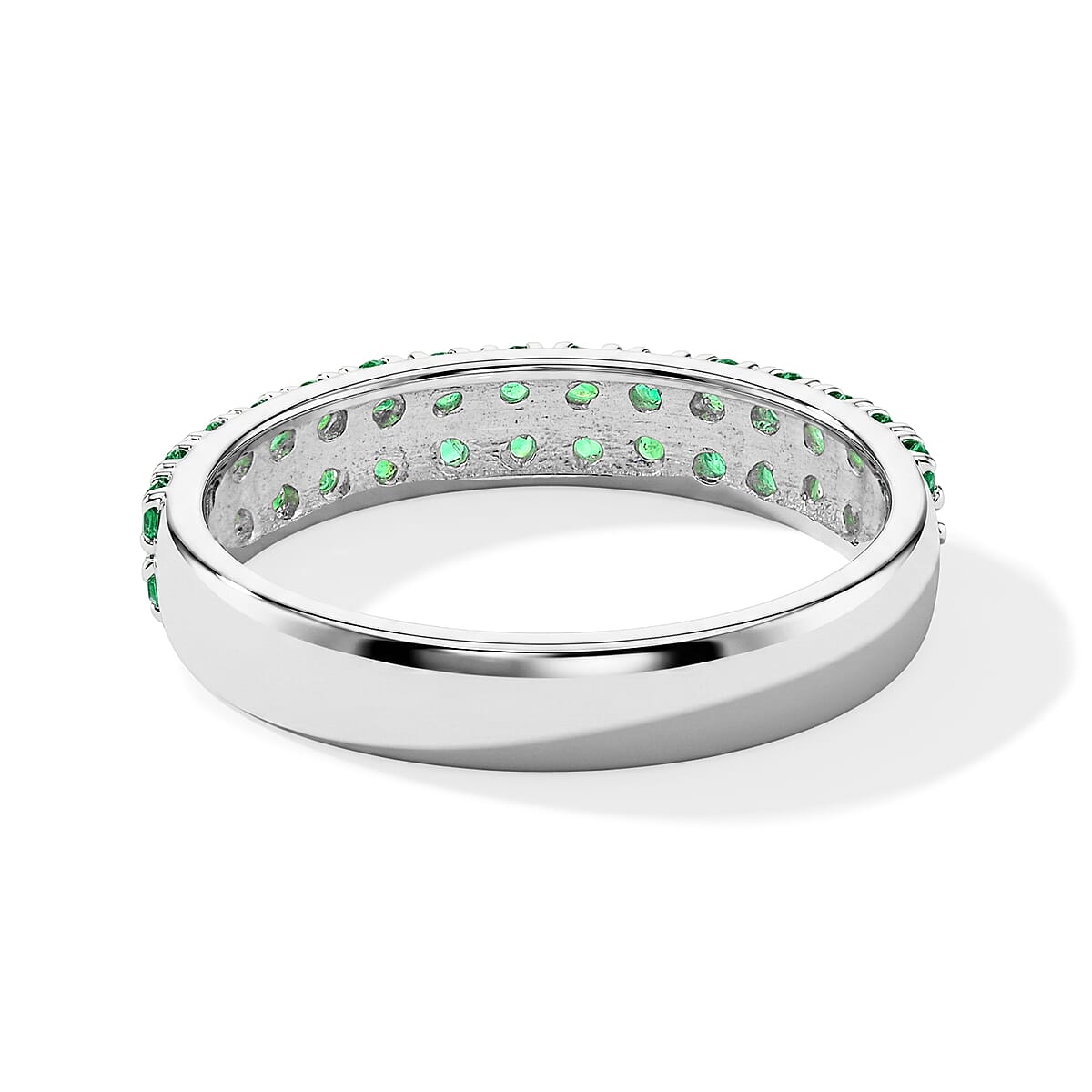Kagem Zambian Emerald 0.25 ctw Ring in Sterling Silver (Size 8.0) image number 4