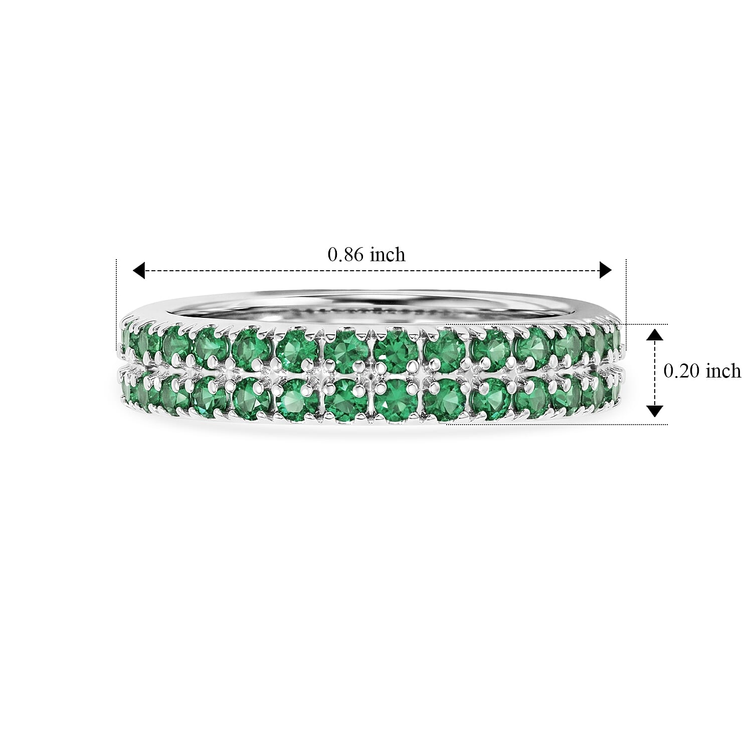 Kagem Zambian Emerald 0.25 ctw Ring in Sterling Silver (Size 8.0)