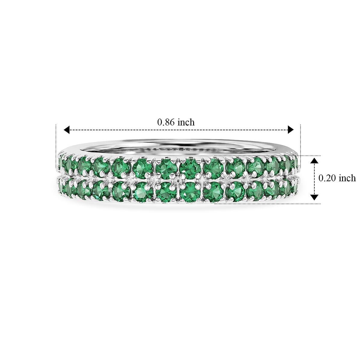 Kagem Zambian Emerald 0.25 ctw Ring in Sterling Silver (Size 8.0) image number 5