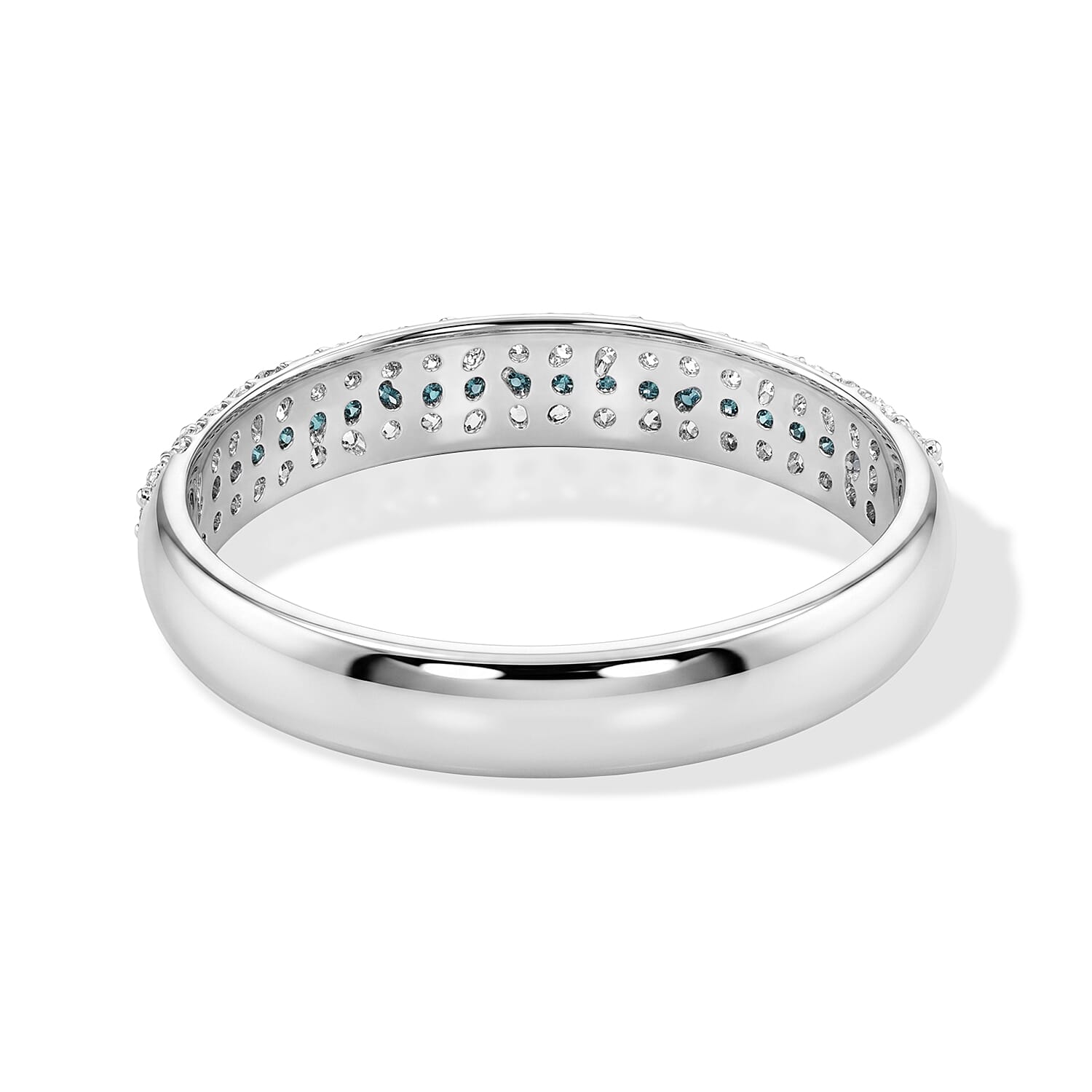 Blue Topaz and Simulated Diamond 0.55 ctw Ring in Sterling Silver (Size 8.0)