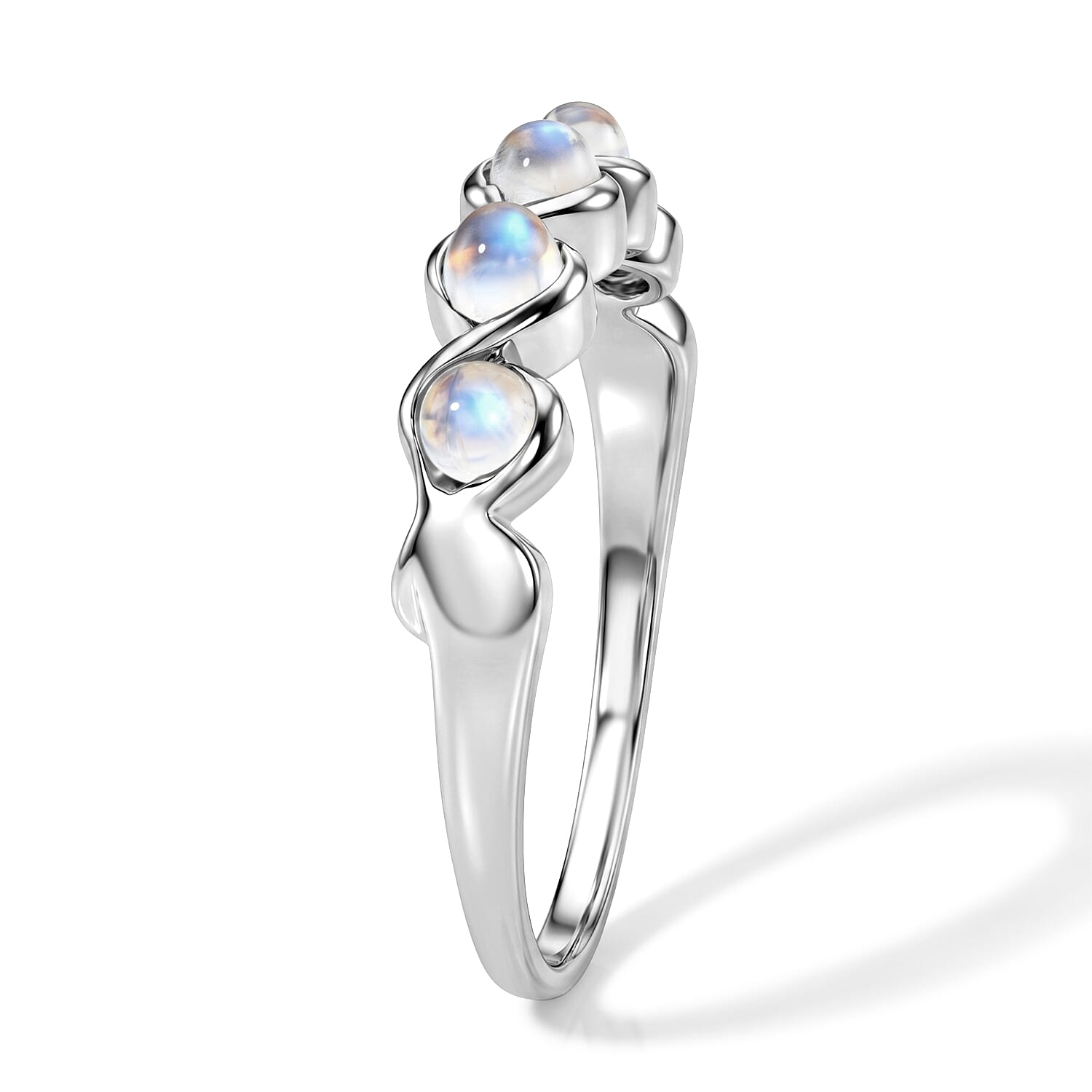 White Moonstone 0.35 ctw Ring in Sterling Silver (Size 9.0)
