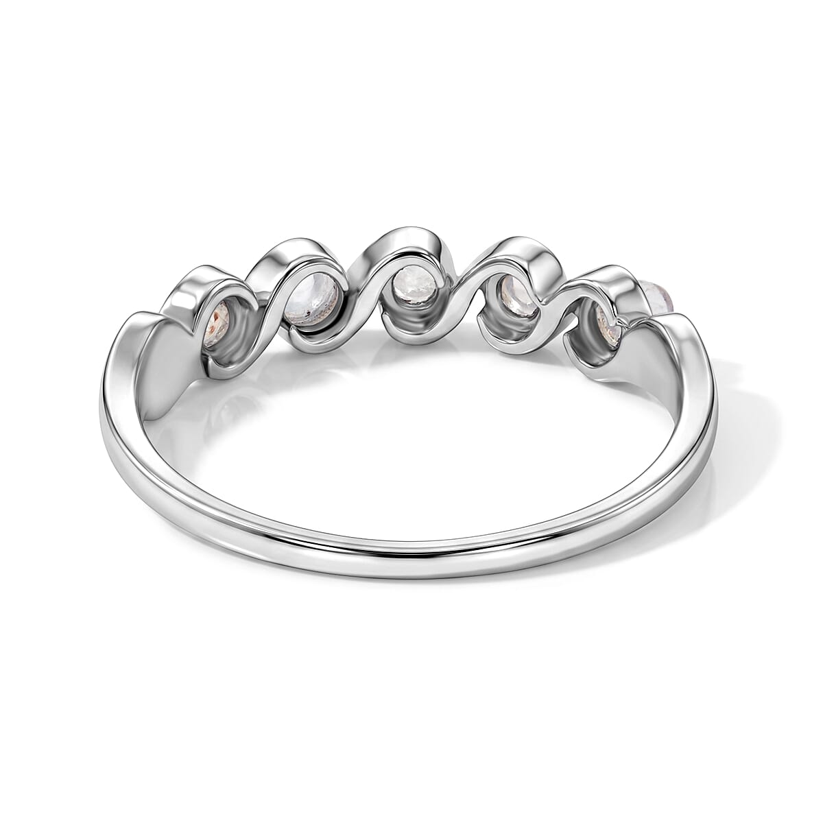 White Moonstone 0.35 ctw Ring in Sterling Silver (Size 9.0) image number 4