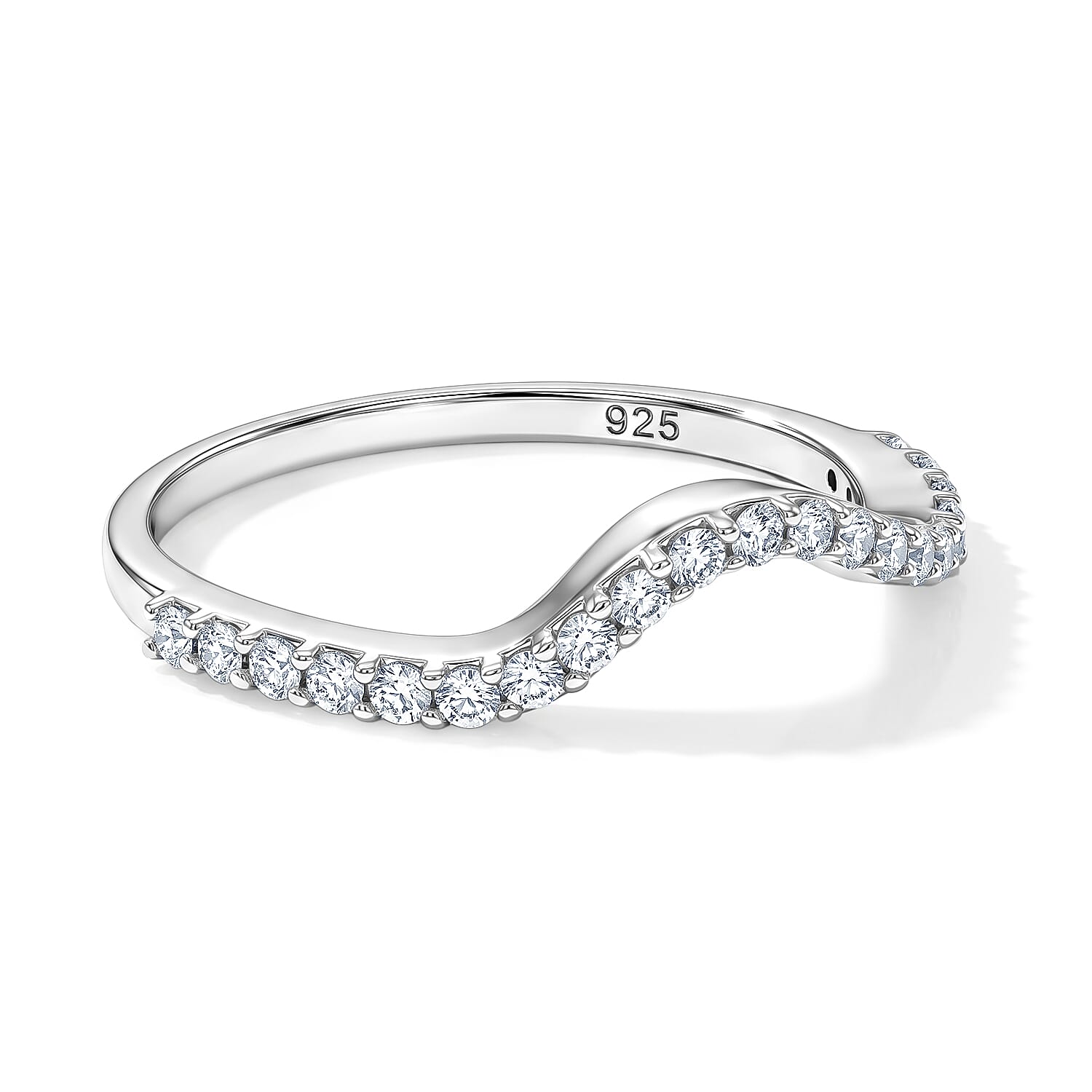 Simulated Diamond Ring in Sterling Silver (Size 6.0)
