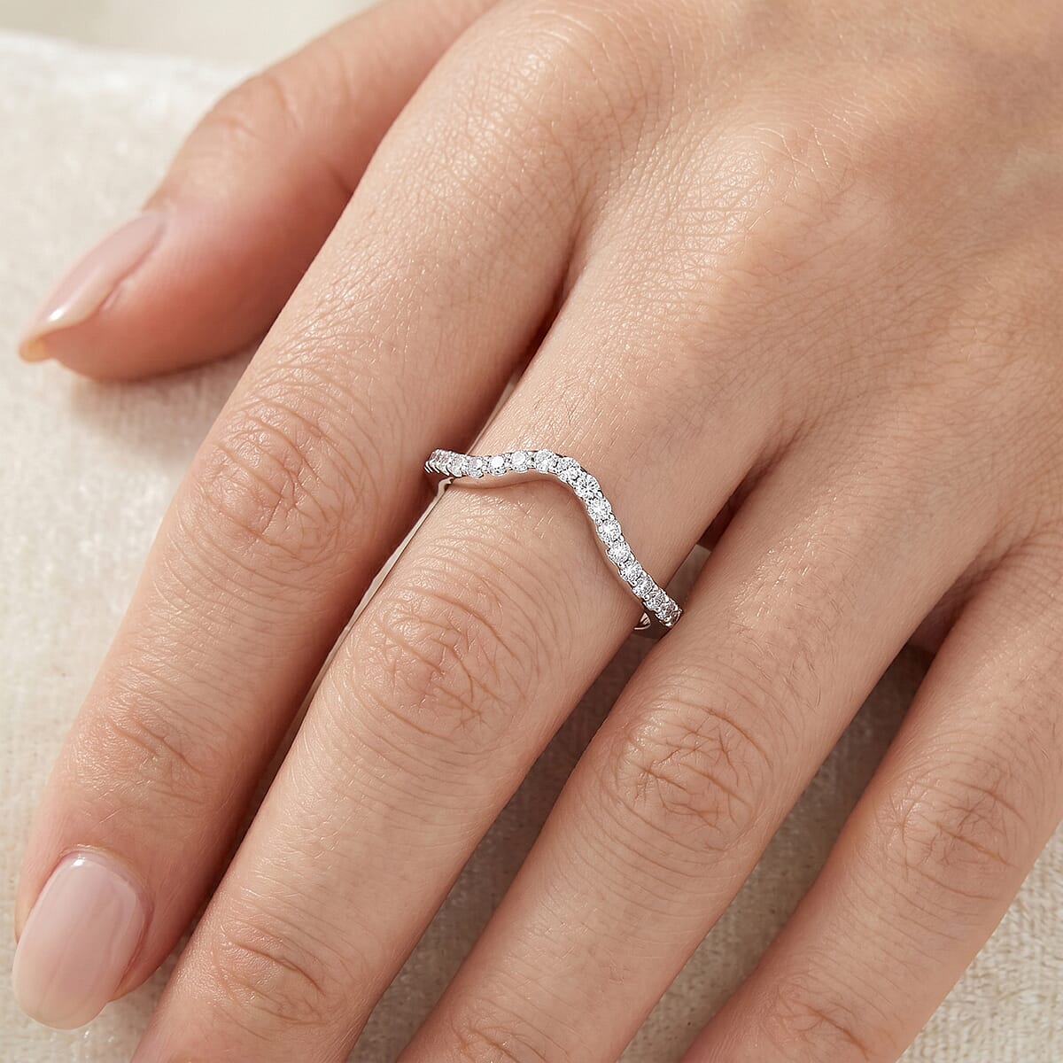 Simulated Diamond Ring in Sterling Silver (Size 6.0) image number 1