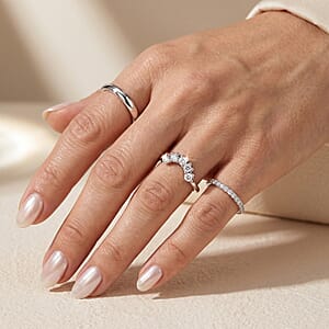 Simulated Diamond Ring in Sterling Silver (Size 5.0)