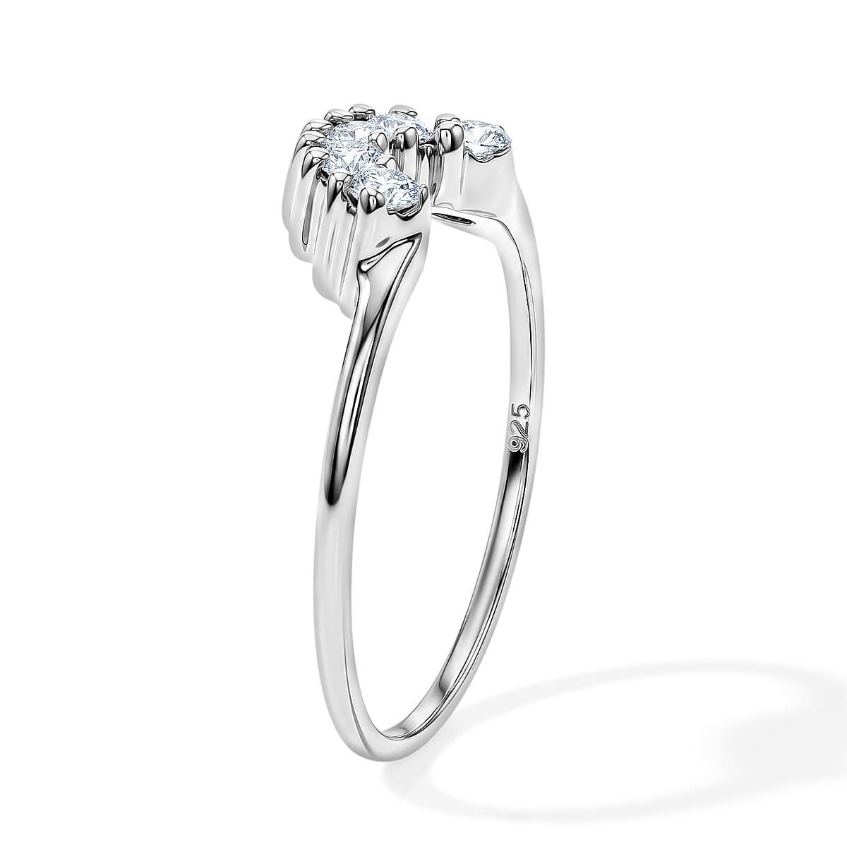 Simulated Diamond Ring in Sterling Silver (Size 5.0) image number 3