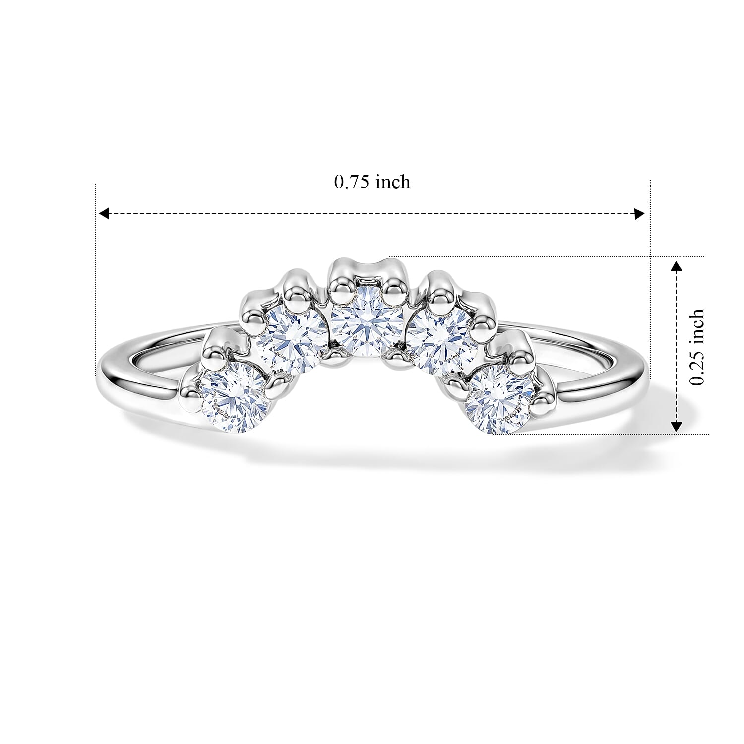 Simulated Diamond Ring in Sterling Silver (Size 5.0)