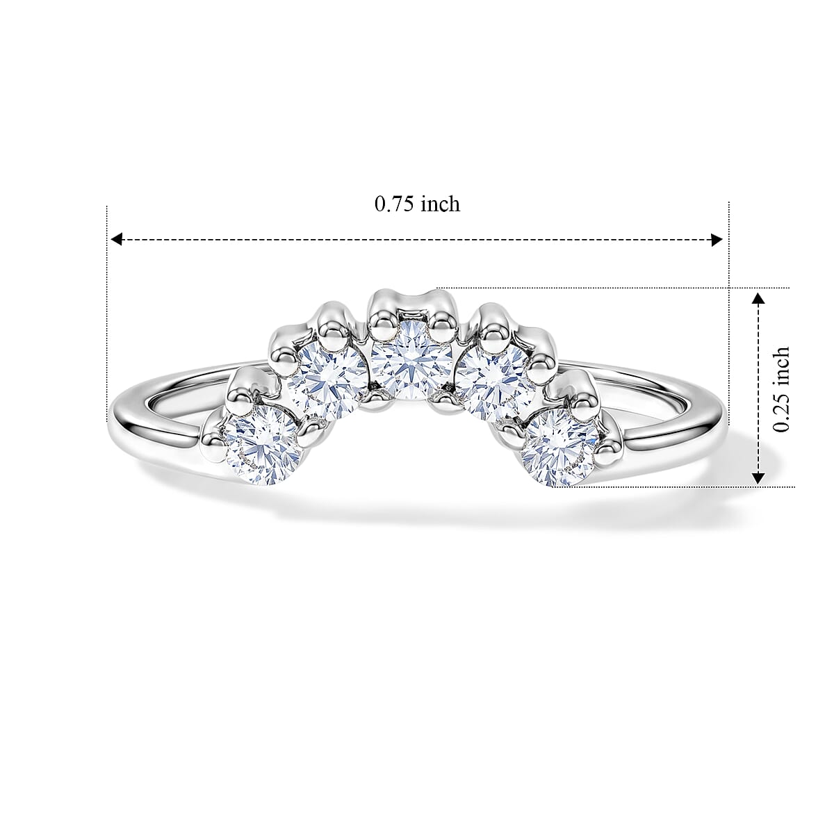 Simulated Diamond Ring in Sterling Silver (Size 5.0) image number 5