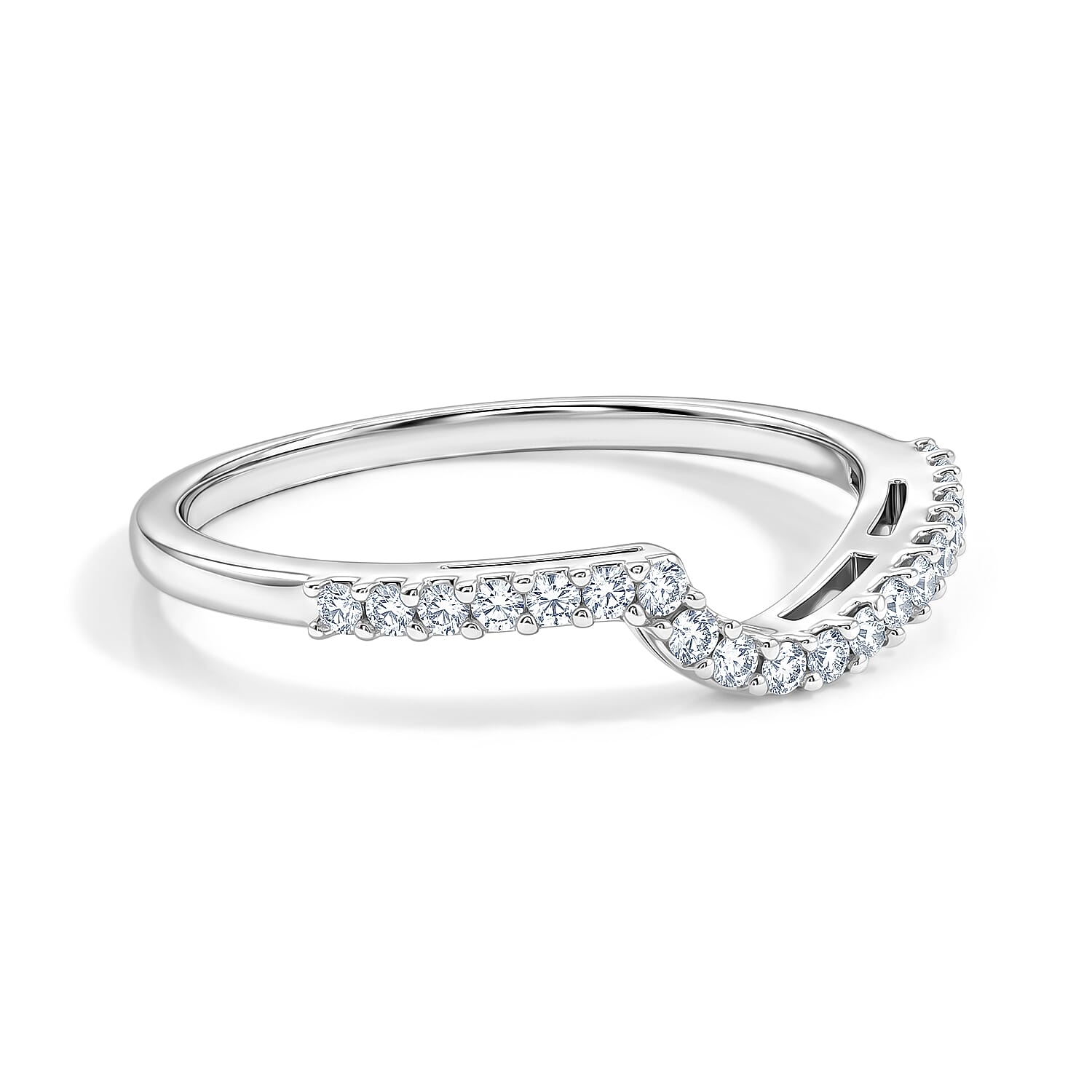 Simulated Diamond Ring in Sterling Silver (Size 7)