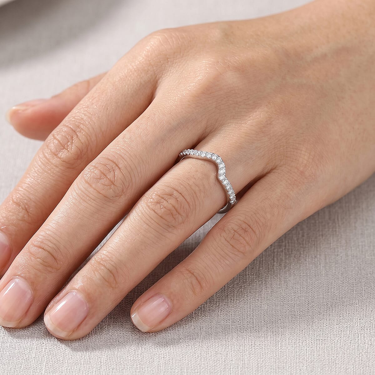 Simulated Diamond Ring in Sterling Silver (Size 7.0) image number 1