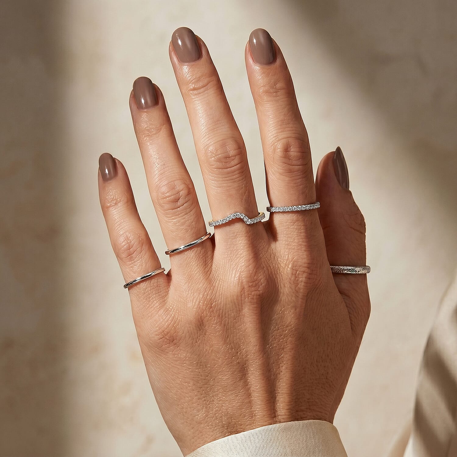 Simulated Diamond Ring in Sterling Silver (Size 7)