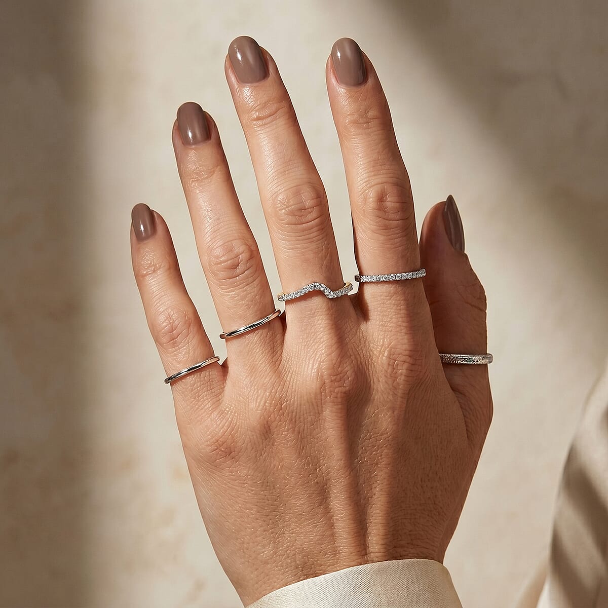 Simulated Diamond Ring in Sterling Silver (Size 7.0) image number 2