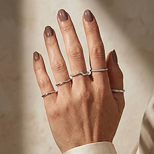 Simulated Diamond Ring in Sterling Silver (Size 7.0)