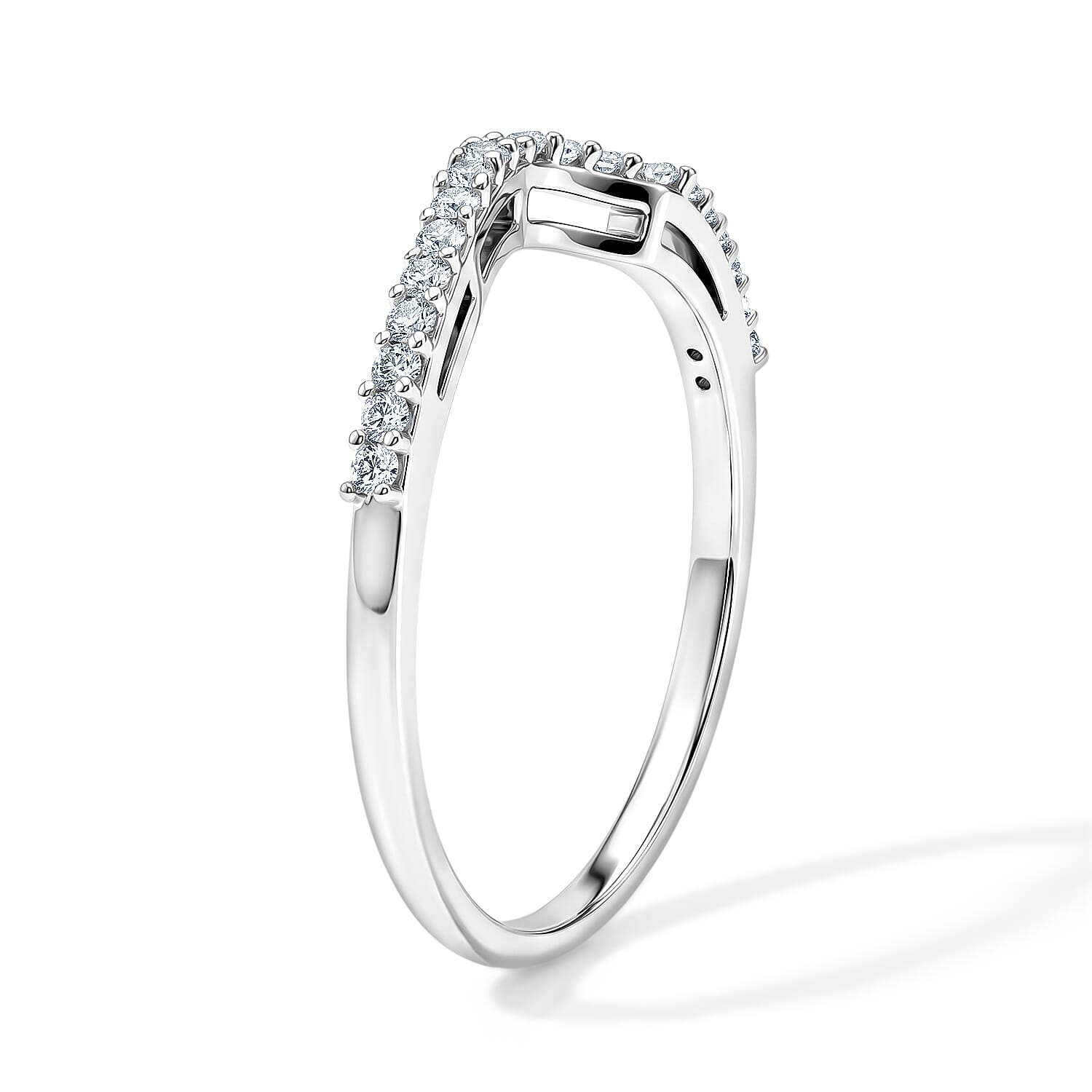 Simulated Diamond Ring in Sterling Silver (Size 7)