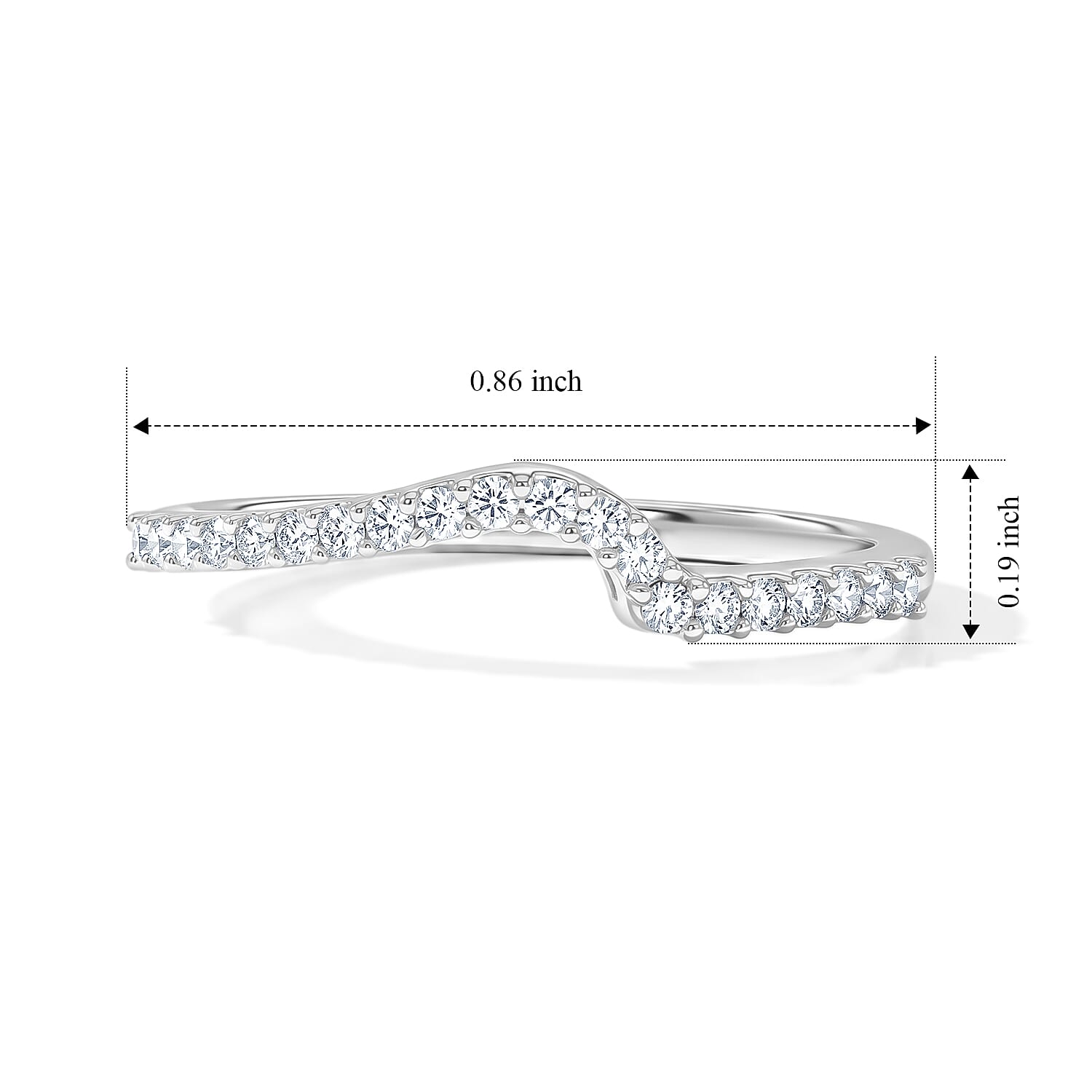 Simulated Diamond Ring in Sterling Silver (Size 7)