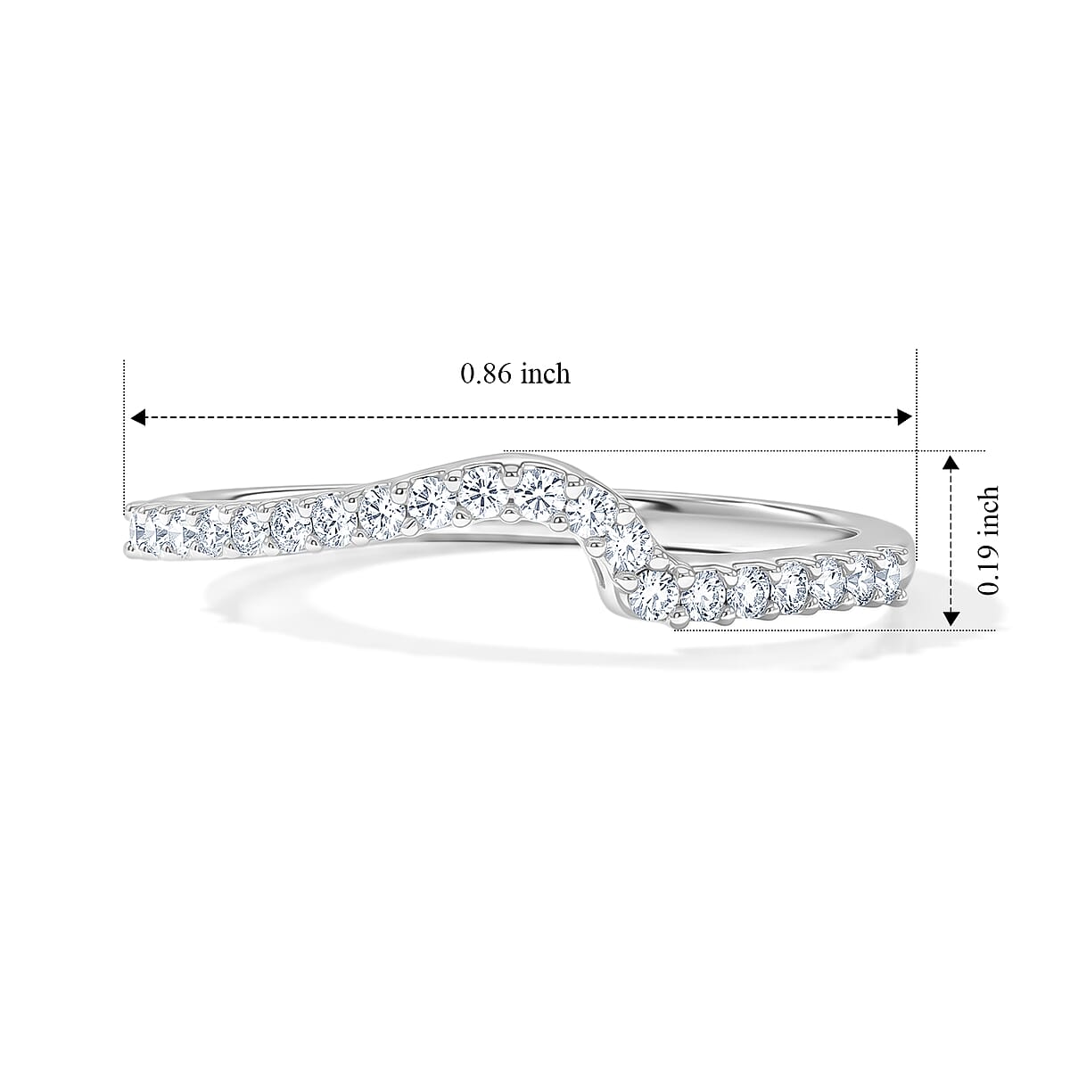 Simulated Diamond Ring in Sterling Silver (Size 7.0) image number 5