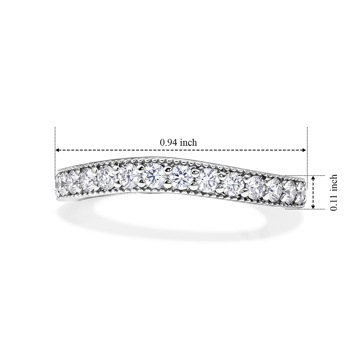 Simulated Diamond Ring in Sterling Silver (Size 7.0) image number 5