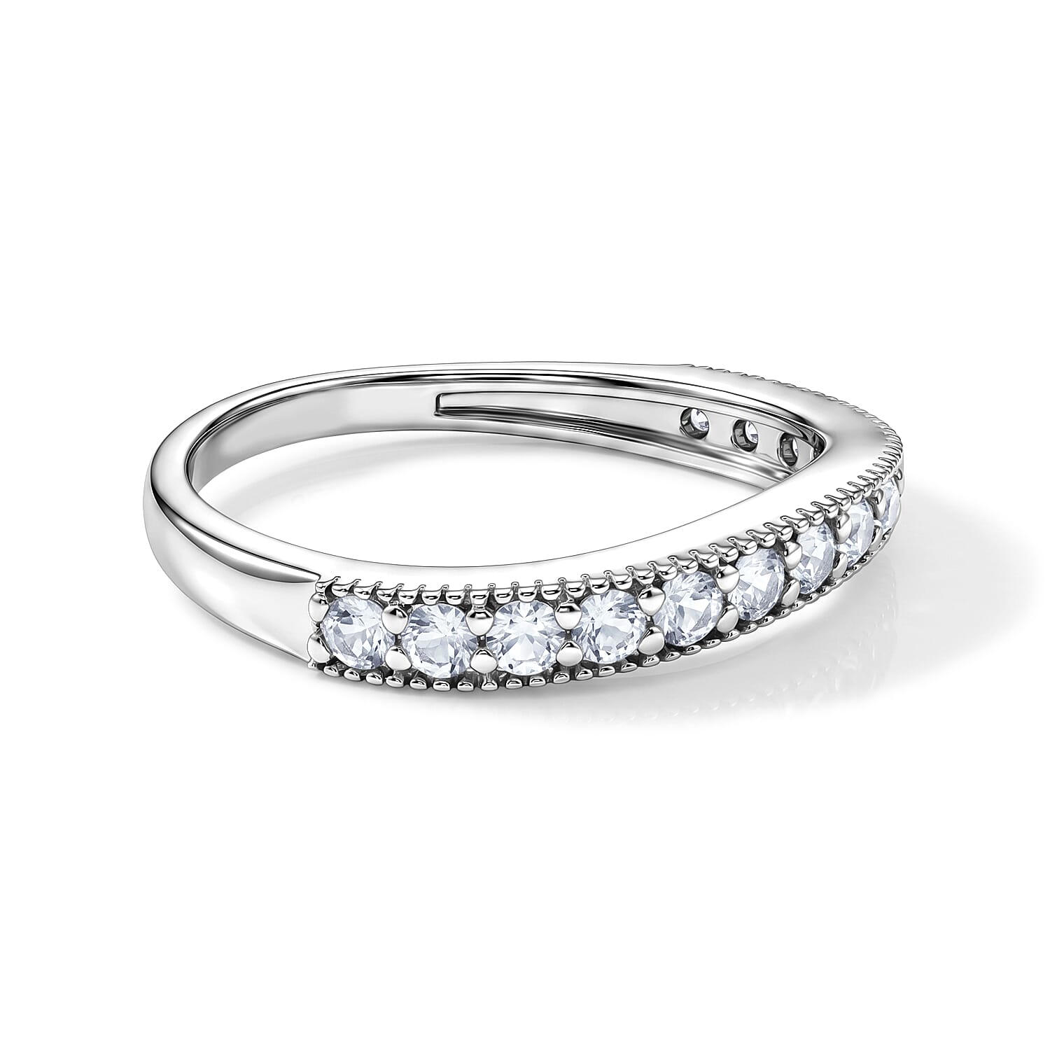 Simulated Diamond Ring in Sterling Silver (Size 9.0)