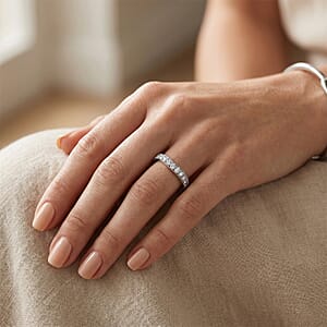 Simulated Diamond Ring in Sterling Silver (Size 9.0)