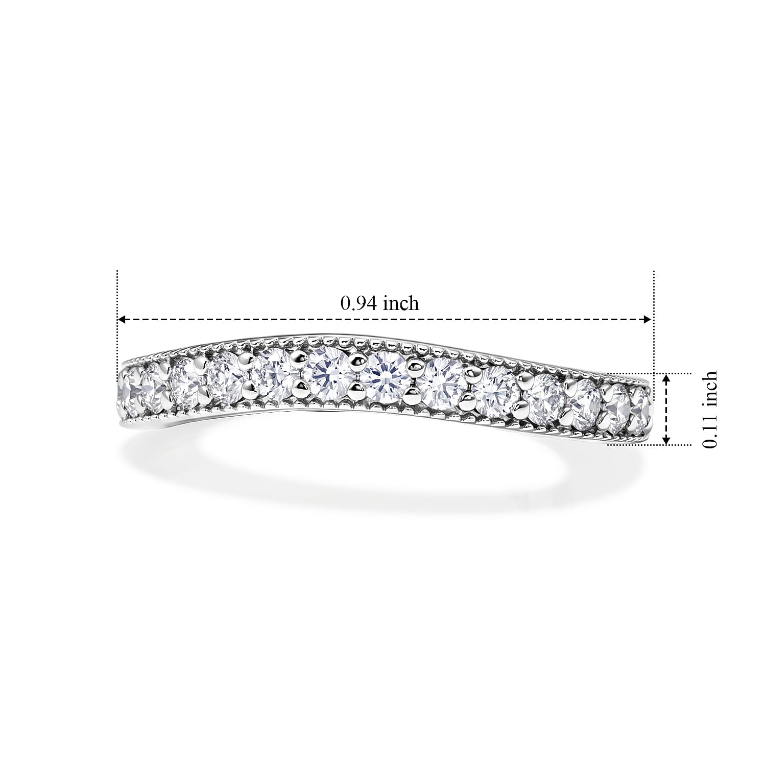 Simulated Diamond Ring in Sterling Silver (Size 9.0)