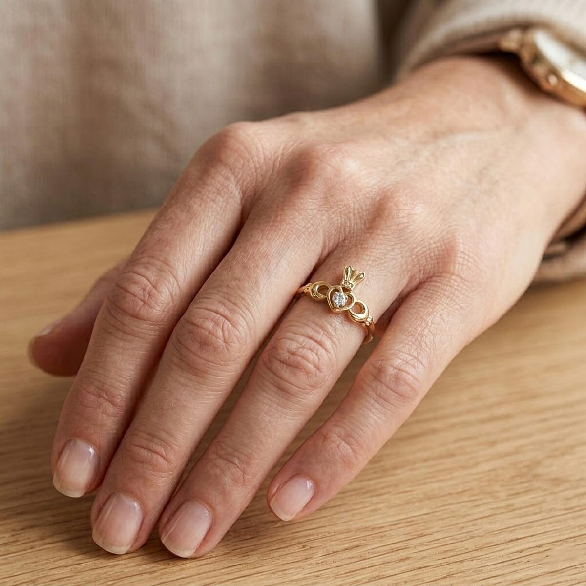 Simulated Diamond Ring in 14K Yellow Gold Over Sterling Silver (Size 7.0) image number 1