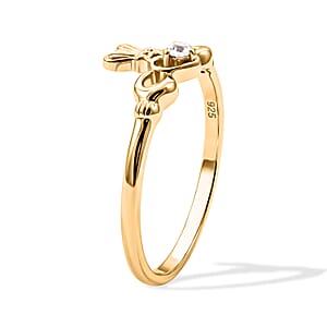 Simulated Diamond Ring in 14K Yellow Gold Over Sterling Silver (Size 7.0)