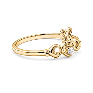 Simulated Diamond Ring in 14K Yellow Gold Over Sterling Silver (Size 9.0)