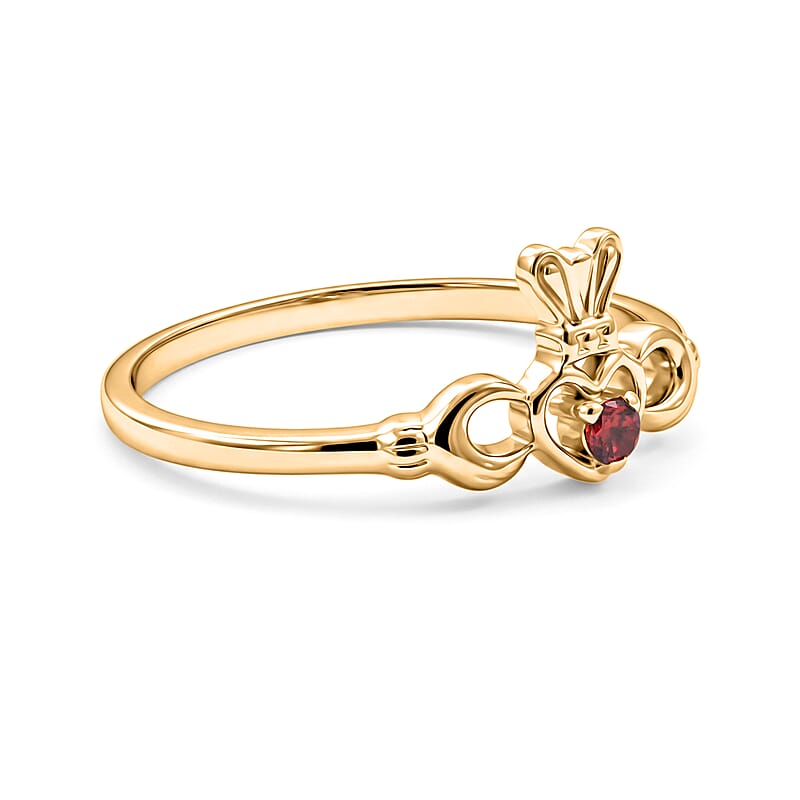 Mozambique Garnet Ring in 14K Yellow Gold Over Sterling Silver (Size 7.0)
