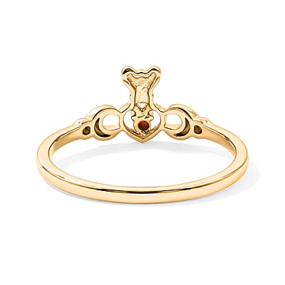 Mozambique Garnet Ring in 14K Yellow Gold Over Sterling Silver (Size 7.0)