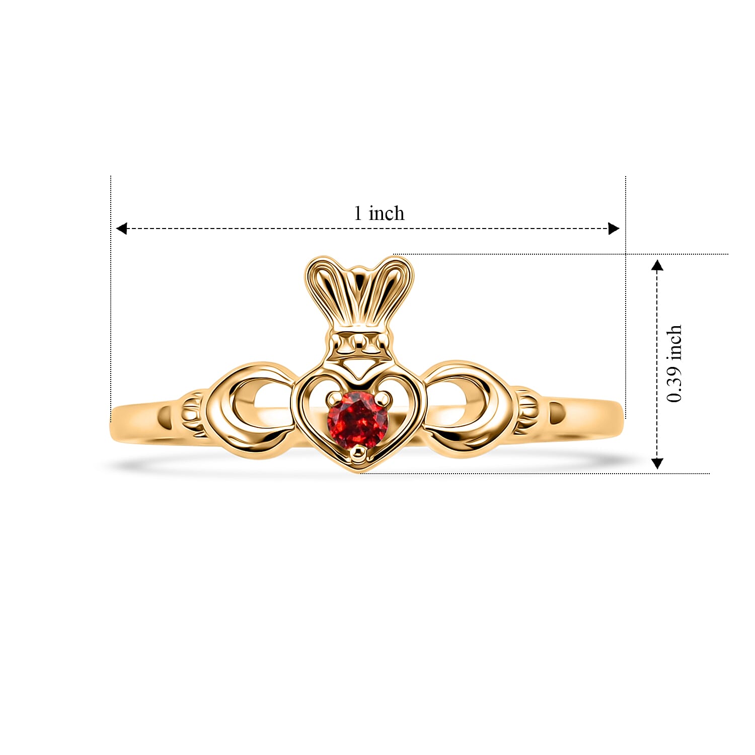 Mozambique Garnet Ring in 14K Yellow Gold Over Sterling Silver (Size 7.0)