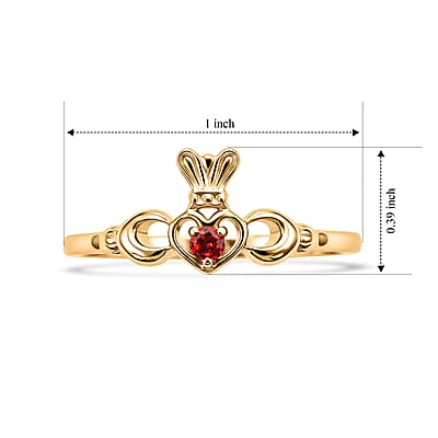 Mozambique Garnet Ring in 14K Yellow Gold Over Sterling Silver (Size 7.0)