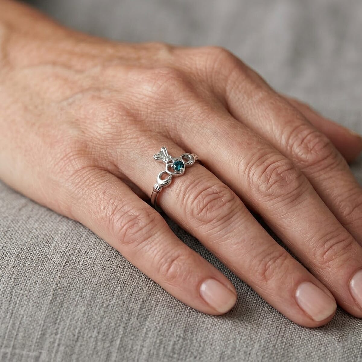 Blue Topaz Ring in Sterling Silver (Size 10) image number 1