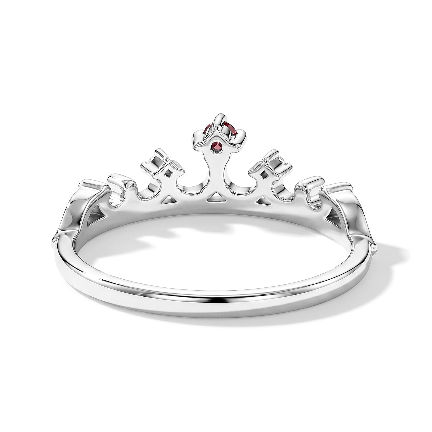 Mozambique Garnet and White Topaz 0.10 ctw Ring in Sterling Silver (Size 9.0)