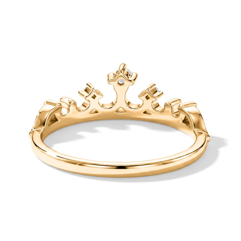 White Moonstone and White Topaz 0.10 ctw Ring in 14K Yellow Gold Over Sterling Silver (Size 7.0)