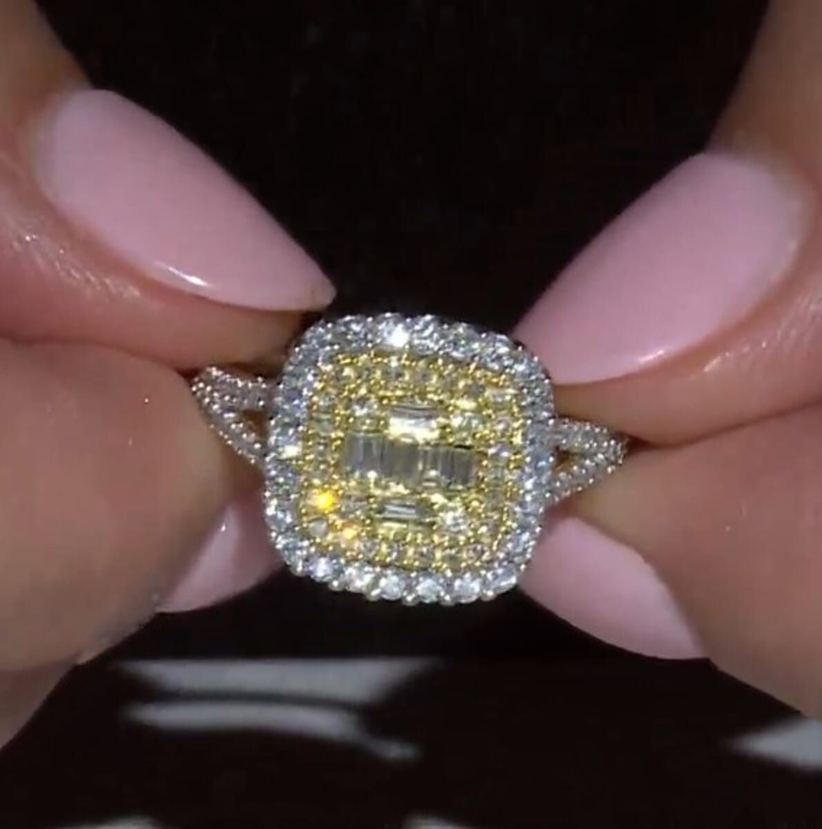 Natural Yellow and White Diamond 1.00 ctw Ring in 14K Yellow Gold Over Sterling Silver (Size 7.0) (Ships in 10-12 Days) image number 1