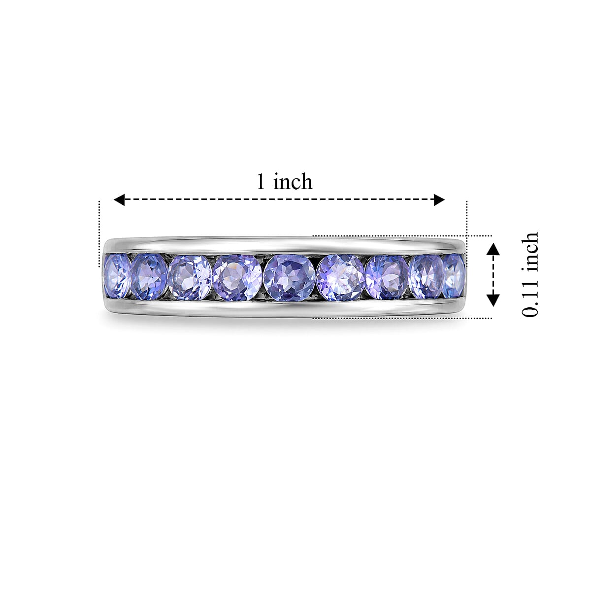 Tanzanite 0.75 ctw Ring in Sterling Silver (Size 7.0) image number 4