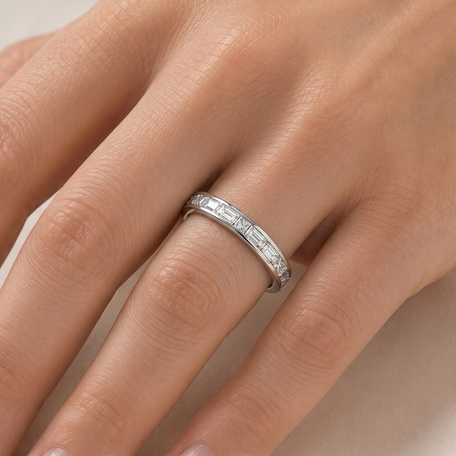 Simulated Diamond Men's Ring in Sterling Silver (Size 13.0)