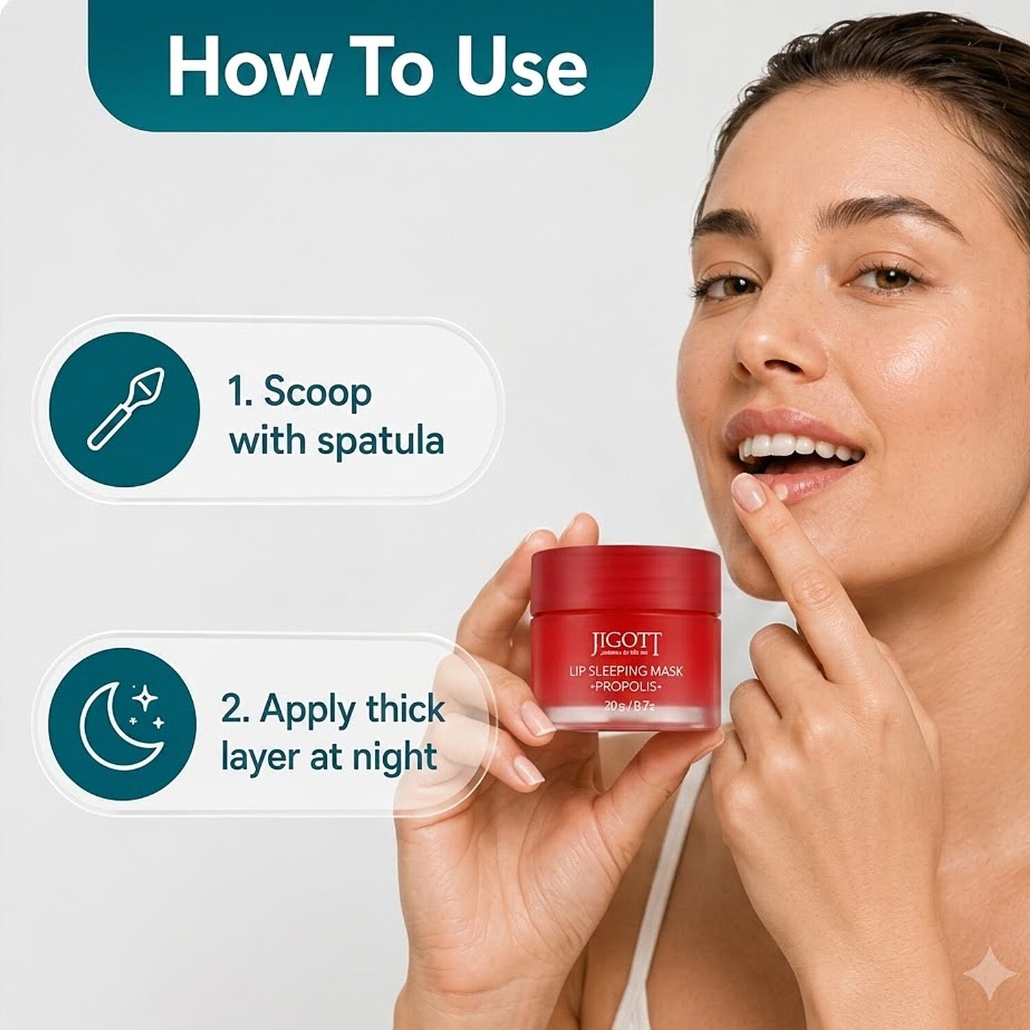 Jigott Lip Sleeping Mask (2x 0.7oz) Made in Korea
