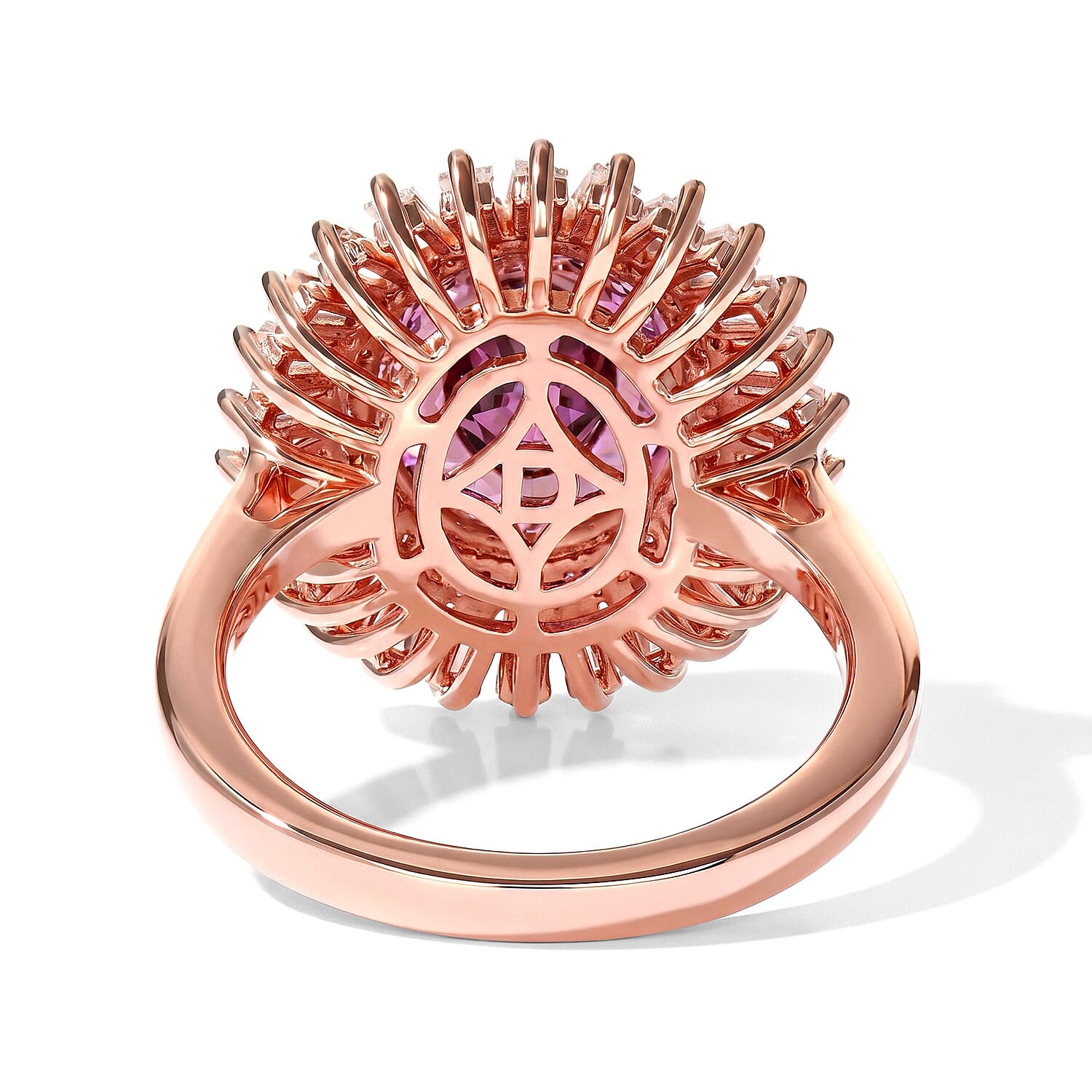 D'Joy AAA Red Zircon and Multi Gemstone 3.00 ctw Ring in 18K Vermeil Rose Gold Over Sterling Silver (Size 5.0)