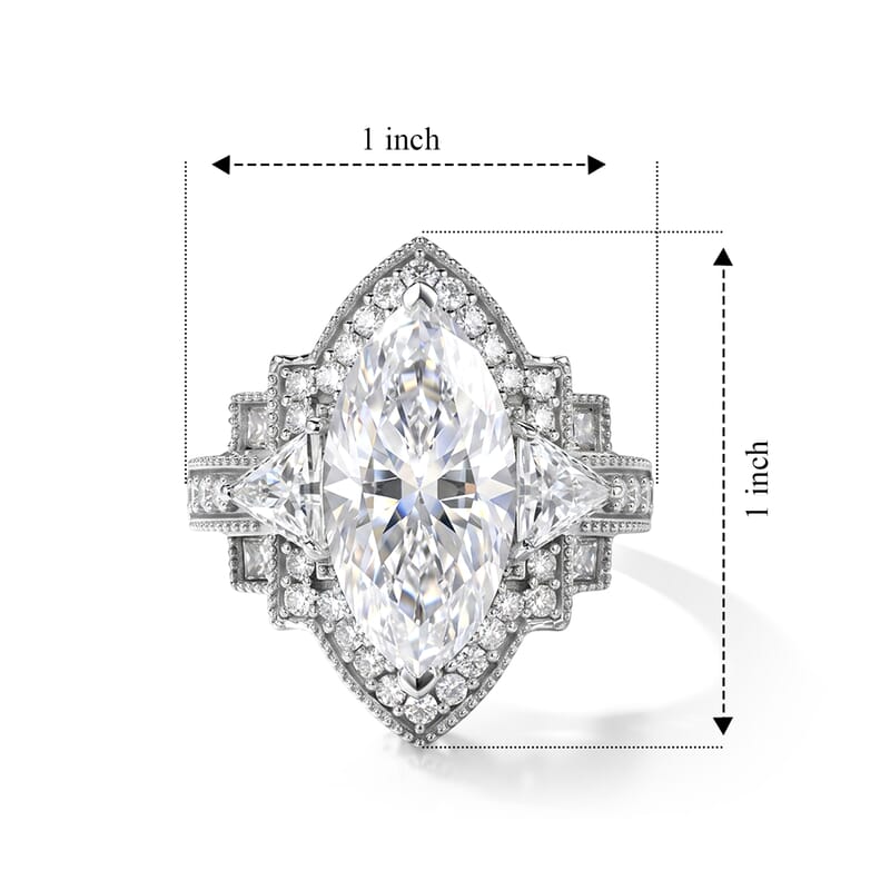 D'Joy Moissanite 7.25 ctw Ring in Rhodium Over Sterling Silver (Size 10.0)