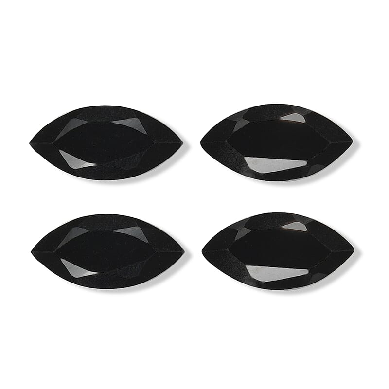 AA Thai Black Spinel Set of 4 (Mrq 6x3 mm) 1.31 ctw