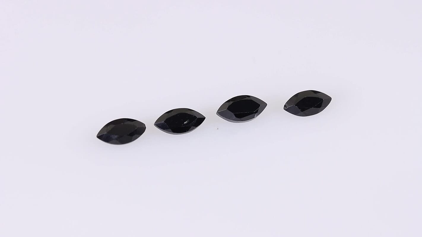 AA Thai Black Spinel Set of 4 (Mrq 6x3 mm) 1.31 ctw