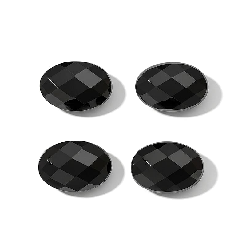 Thai Black Spinel Set of 4 (Ovl 6x4 mm) 1.70 ctw